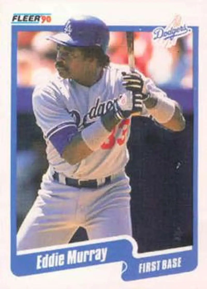 1990 Fleer #404 Eddie Murray NM-MT Los Angeles Dodgers Baseball Card - Baseball Card Single