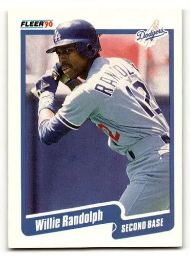 1990 Fleer #406 Willie Randolph Los Angeles Dodgers Baseball Cards E ID:59140 - Baseball Card Single