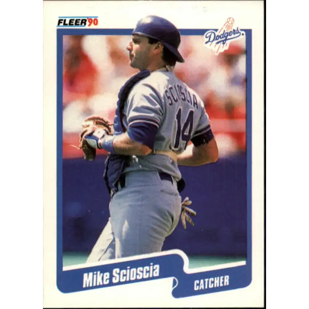 1990 Fleer #407 Mike Scioscia NM-MT Los Angeles Dodgers Baseball Card - Baseball Card Single
