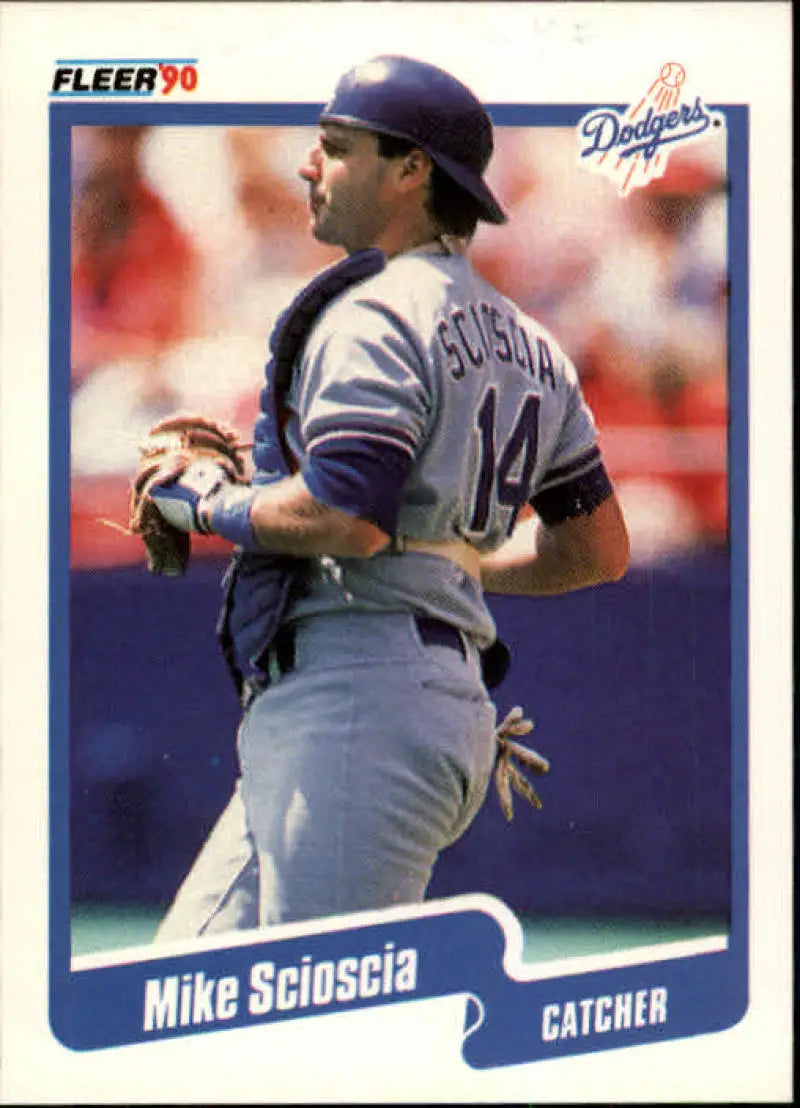 1990 Fleer #407 Mike Scioscia NM-MT Los Angeles Dodgers Baseball Card - Baseball Card Single