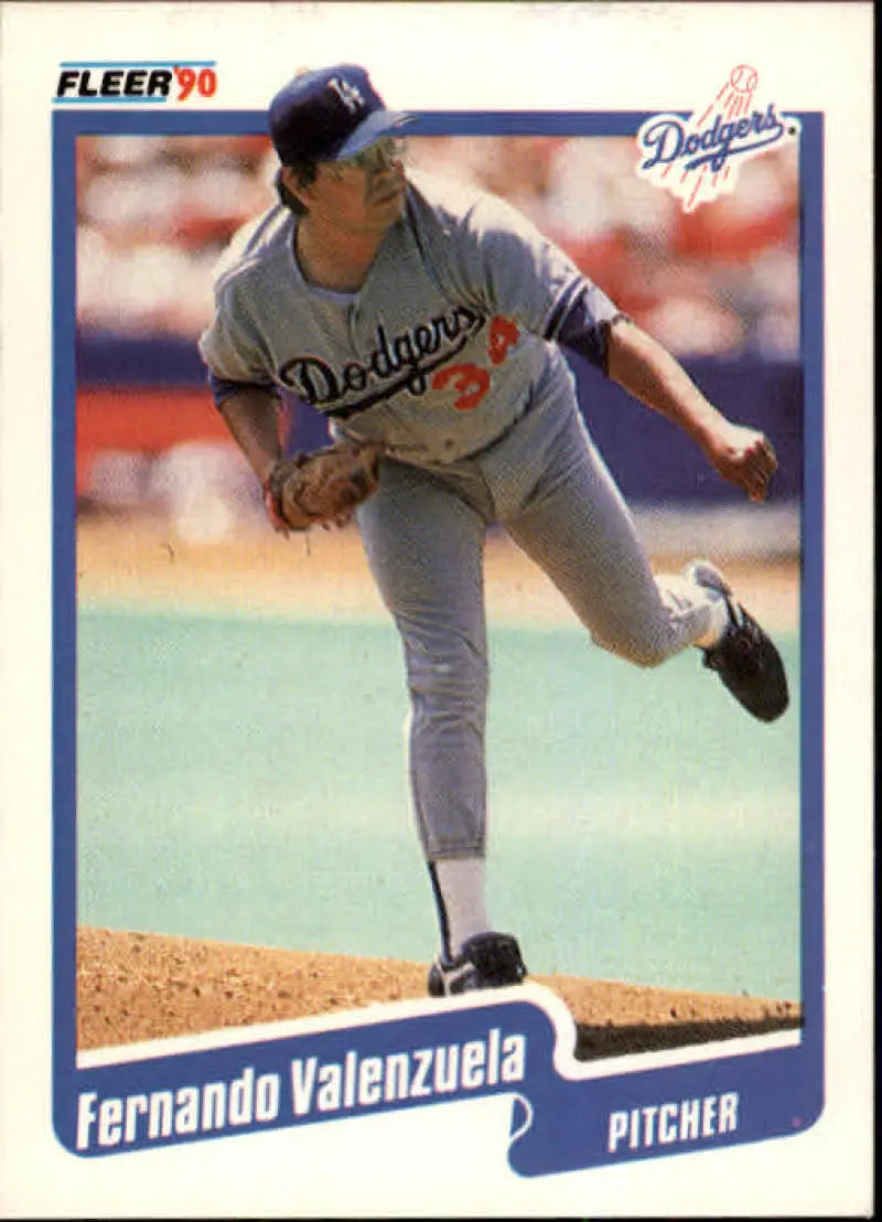 1990 Fleer #409 Fernando Valenzuela NM-MT Los Angeles Dodgers Baseball Card - Baseball Card Single
