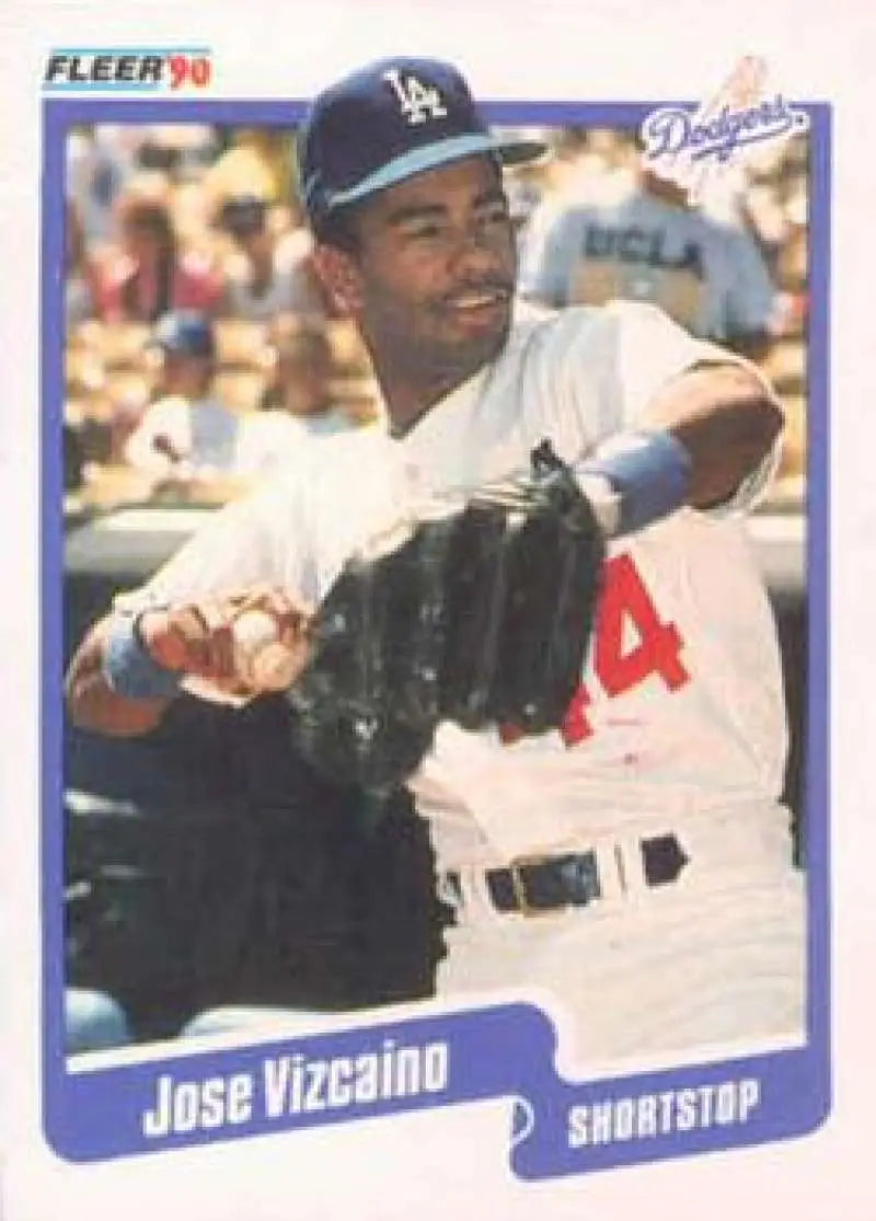 1990 Fleer #410 Jose Vizcaino NM-MT RC Rookie Los Angeles Dodgers Baseball Card - Baseball Card Single