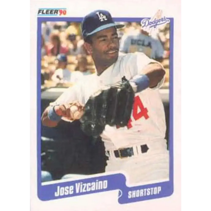 1990 Fleer #410 Jose Vizcaino NM-MT RC Rookie Los Angeles Dodgers Baseball Card - Baseball Card Single