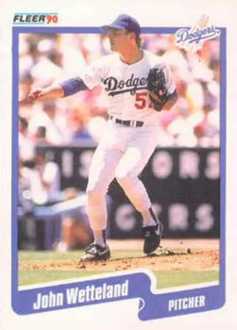 1990 Fleer #411 John Wetteland NM-MT Los Angeles Dodgers Baseball Card - Baseball Card Single