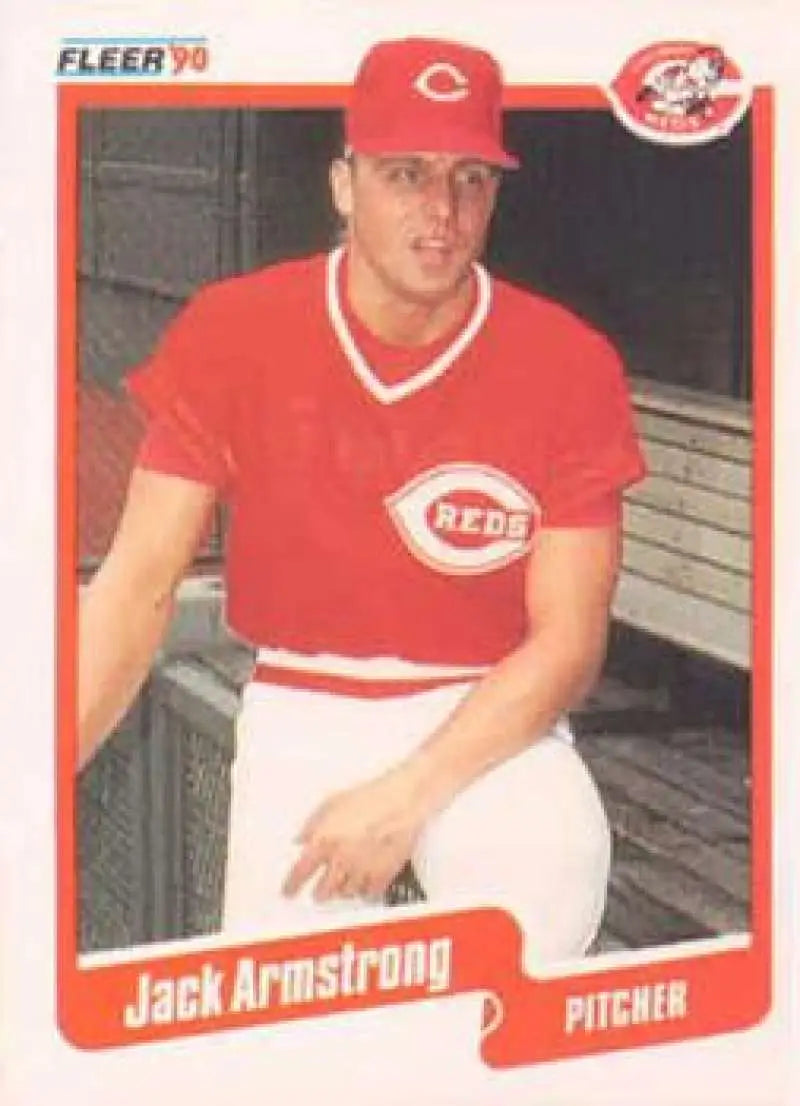 1990 Fleer #412 Jack Armstrong NM-MT Cincinnati Reds Baseball Card - Baseball Card Single