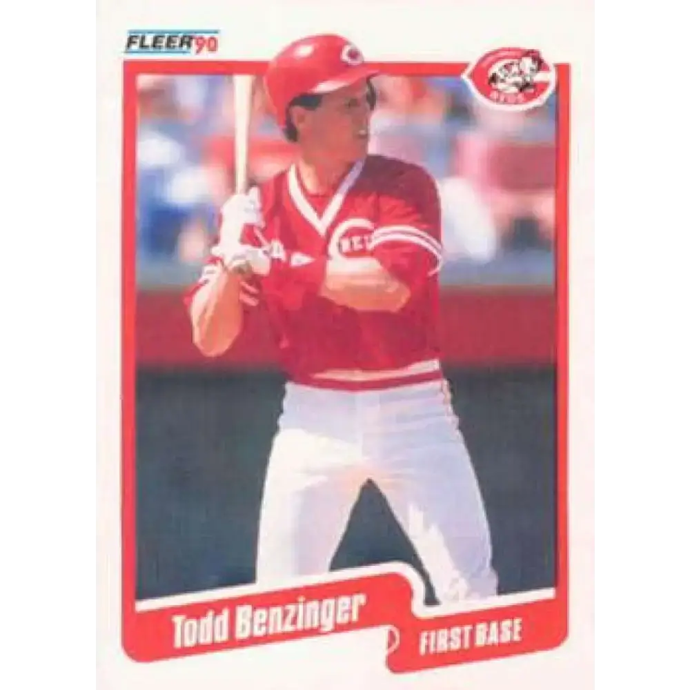 1990 Fleer #413 Todd Benzinger UER NM-MT Cincinnati Reds Baseball Card - Baseball Card Single