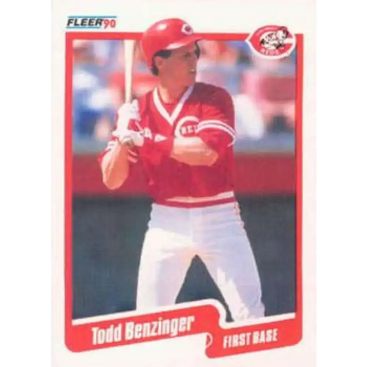 1990 Fleer #413 Todd Benzinger UER NM-MT Cincinnati Reds Baseball Card - Baseball Card Single