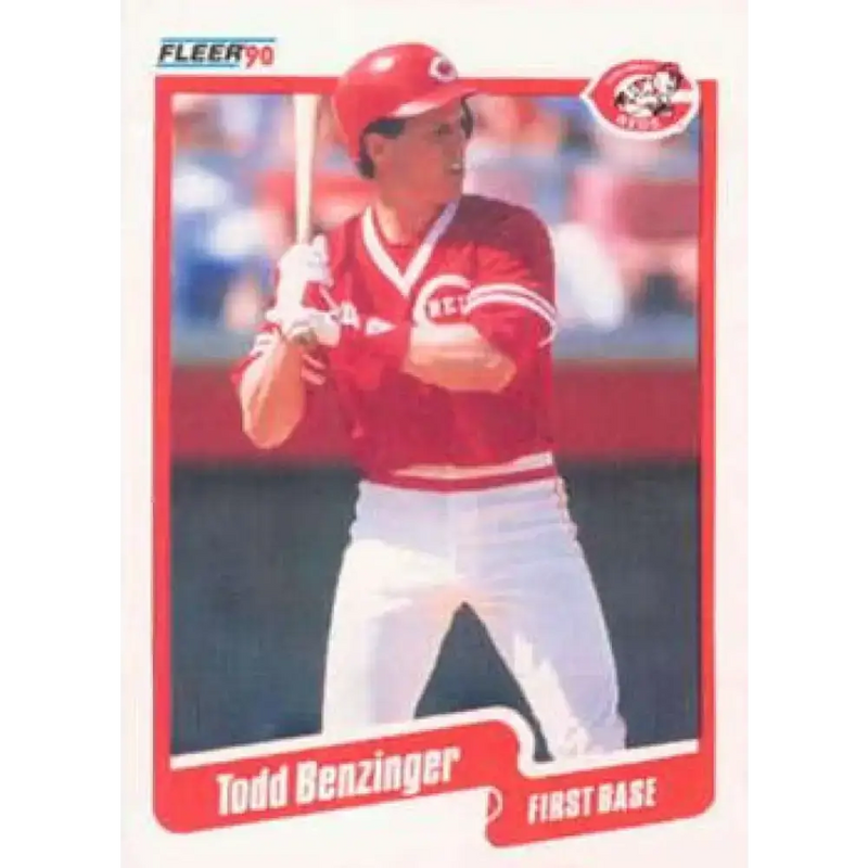 1990 Fleer #413 Todd Benzinger UER NM-MT Cincinnati Reds Baseball Card - Baseball Card Single