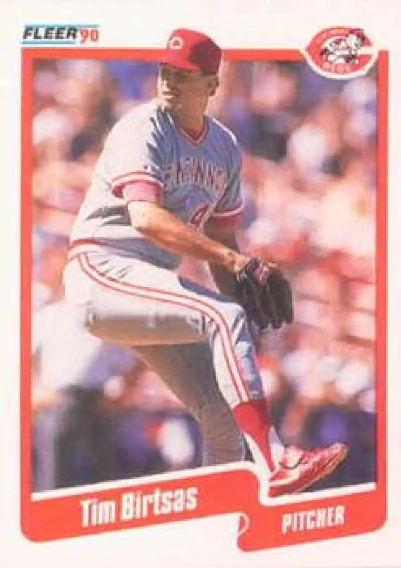 1990 Fleer #414 Tim Birtsas NM-MT Cincinnati Reds Baseball Card - Baseball Card Single