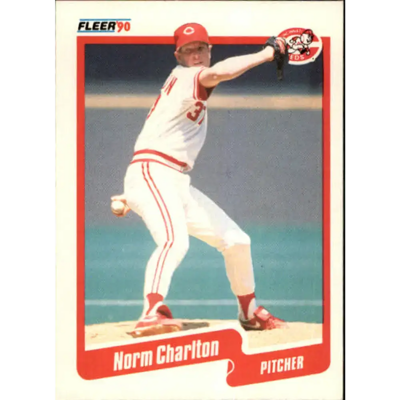 1990 Fleer #416 Norm Charlton NM-MT Cincinnati Reds Baseball Card - Baseball Card Single