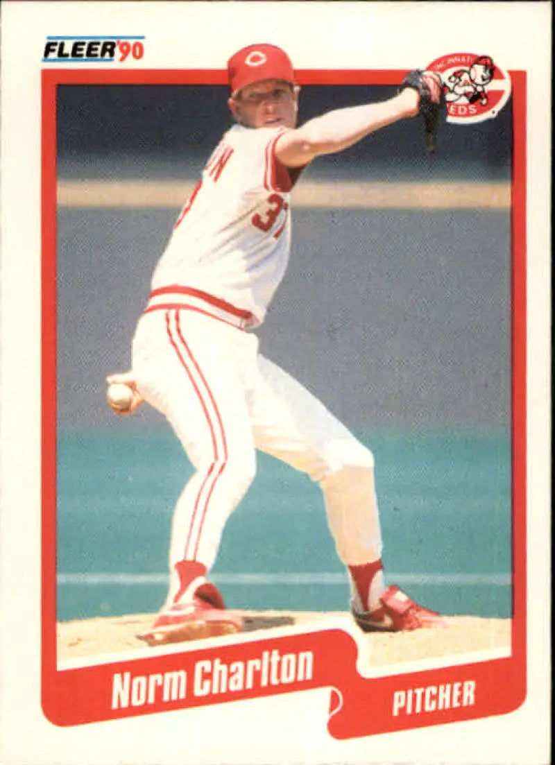 1990 Fleer #416 Norm Charlton NM-MT Cincinnati Reds Baseball Card - Baseball Card Single