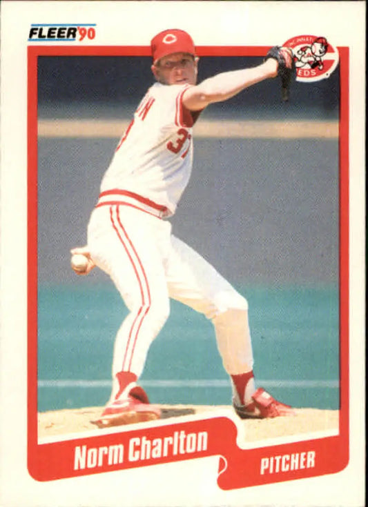 1990 Fleer #416 Norm Charlton NM-MT Cincinnati Reds Baseball Card - Baseball Card Single