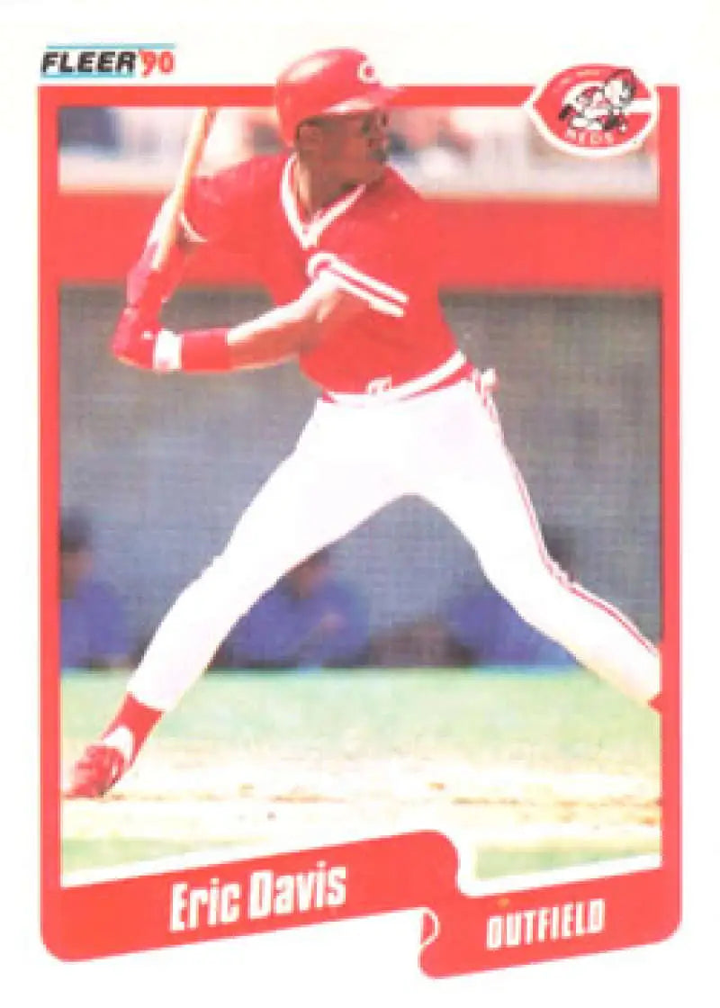 1990 Fleer #417 Eric Davis NM-MT Cincinnati Reds Baseball Card - Baseball Card Single
