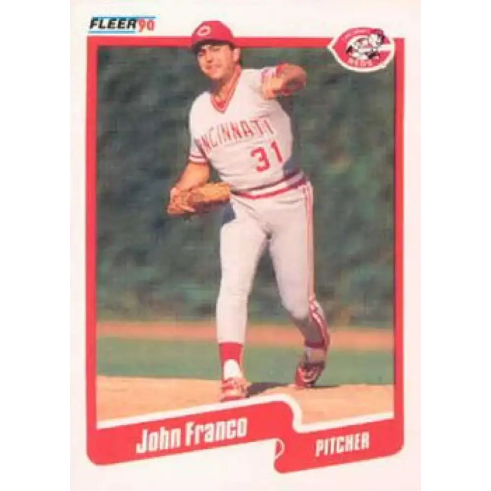 1990 Fleer #419 John Franco NM-MT Cincinnati Reds Baseball Card - Baseball Card Single