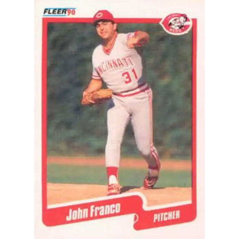 1990 Fleer #419 John Franco NM-MT Cincinnati Reds Baseball Card - Baseball Card Single