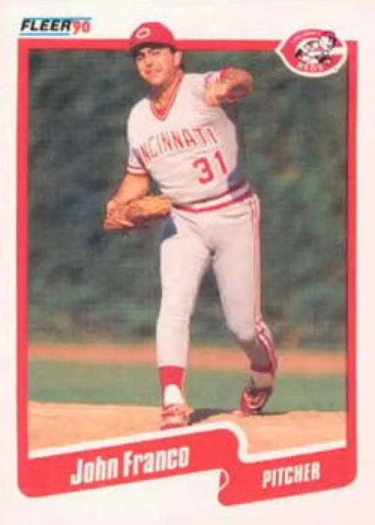 1990 Fleer #419 John Franco NM-MT Cincinnati Reds Baseball Card - Baseball Card Single