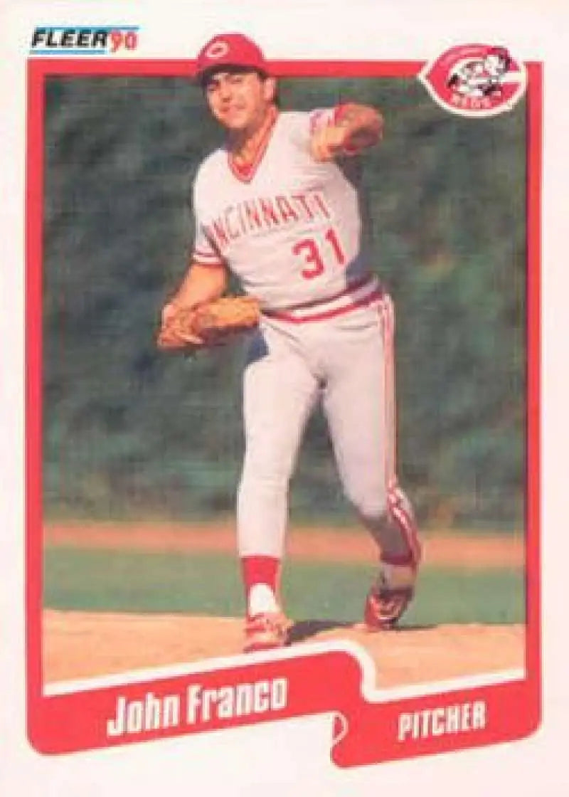 1990 Fleer #419 John Franco NM-MT Cincinnati Reds Baseball Card - Baseball Card Single