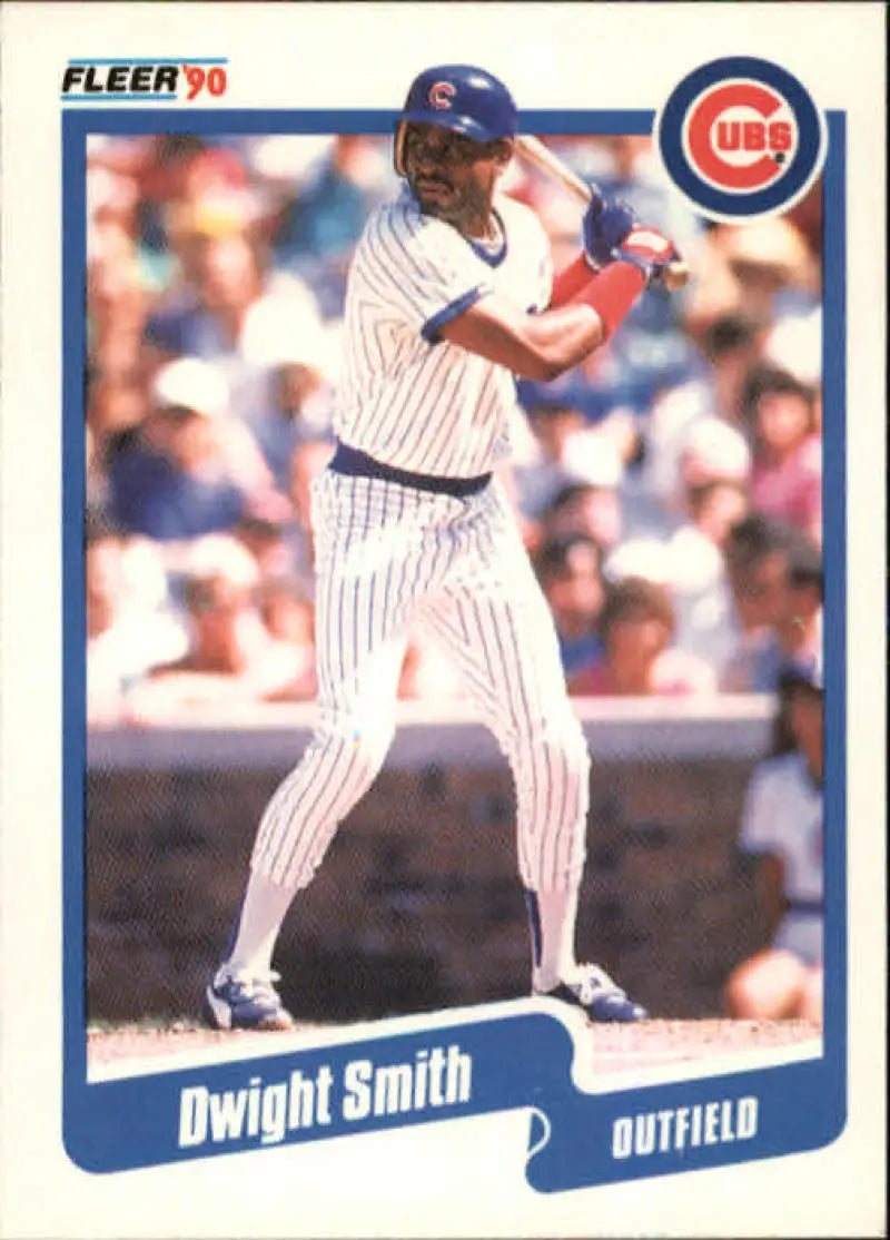 1990 Fleer #42 Dwight Smith NM-MT Chicago Cubs Baseball Card - Baseball Card Single