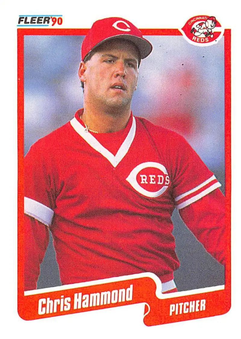 1990 Fleer #421 Chris Hammond NM-MT RC Rookie Cincinnati Reds Baseball Card - Baseball Card Single