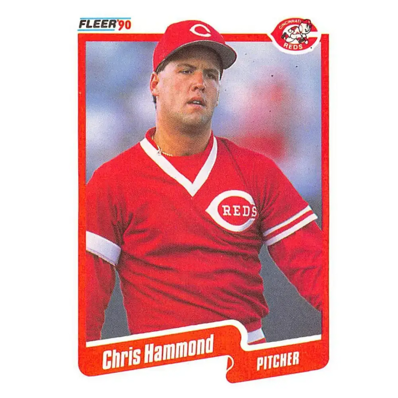 1990 Fleer #421 Chris Hammond NM-MT RC Rookie Cincinnati Reds Baseball Card - Baseball Card Single