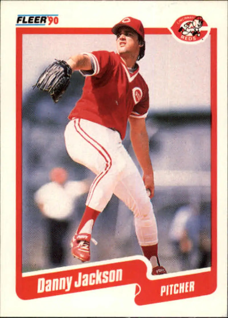 1990 Fleer #422 Danny Jackson NM-MT Cincinnati Reds Baseball Card - Baseball Card Single