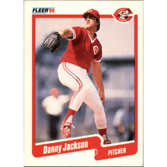 1990 Fleer #422 Danny Jackson NM-MT Cincinnati Reds Baseball Card - Baseball Card Single
