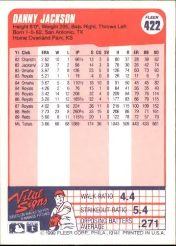 1990 Fleer #422 Danny Jackson NM-MT Reds ID:3631 - Baseball Card Single