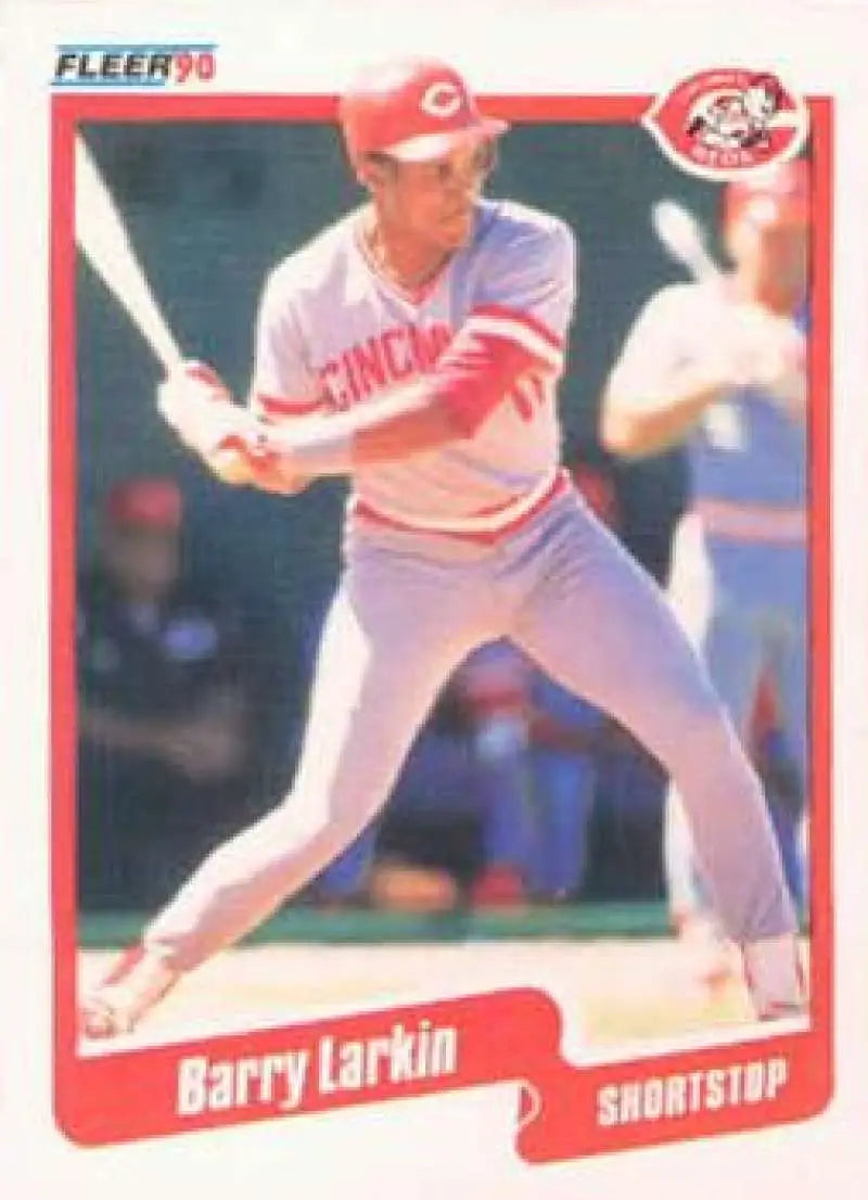 1990 Fleer #423 Barry Larkin NM-MT Cincinnati Reds Baseball Card - Baseball Card Single