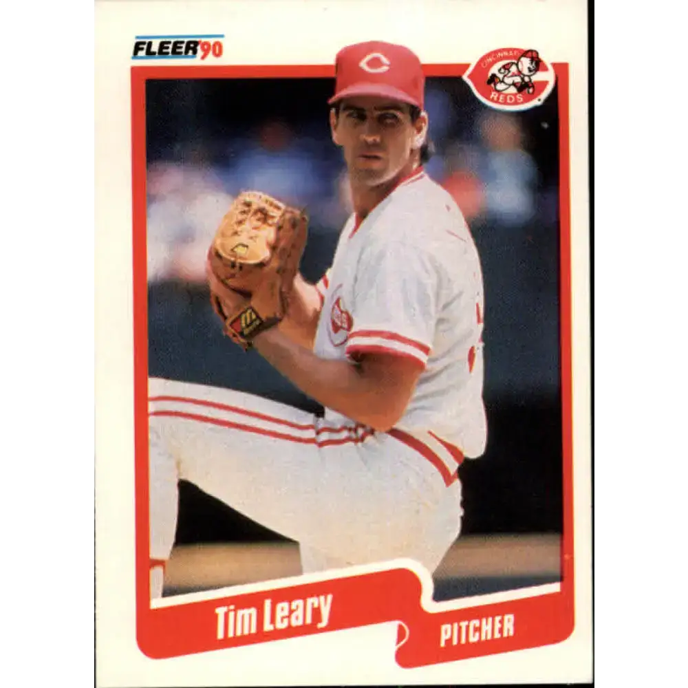 1990 Fleer #424 Tim Leary NM-MT Cincinnati Reds Baseball Card - Baseball Card Single