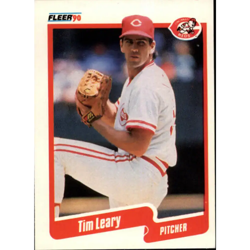 1990 Fleer #424 Tim Leary NM-MT Cincinnati Reds Baseball Card - Baseball Card Single