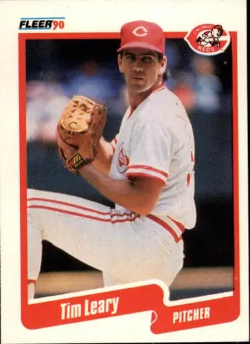 1990 Fleer #424 Tim Leary NM-MT Reds ID:3632 - Baseball Card Single