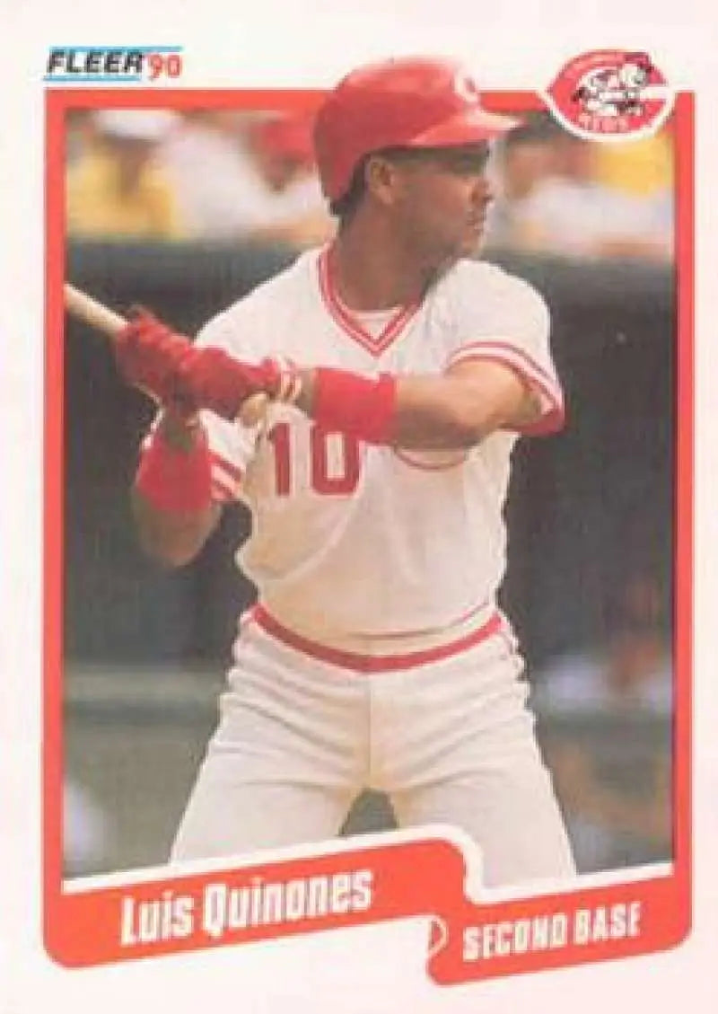 1990 Fleer #428 Luis Quinones NM-MT Cincinnati Reds Baseball Card - Baseball Card Single
