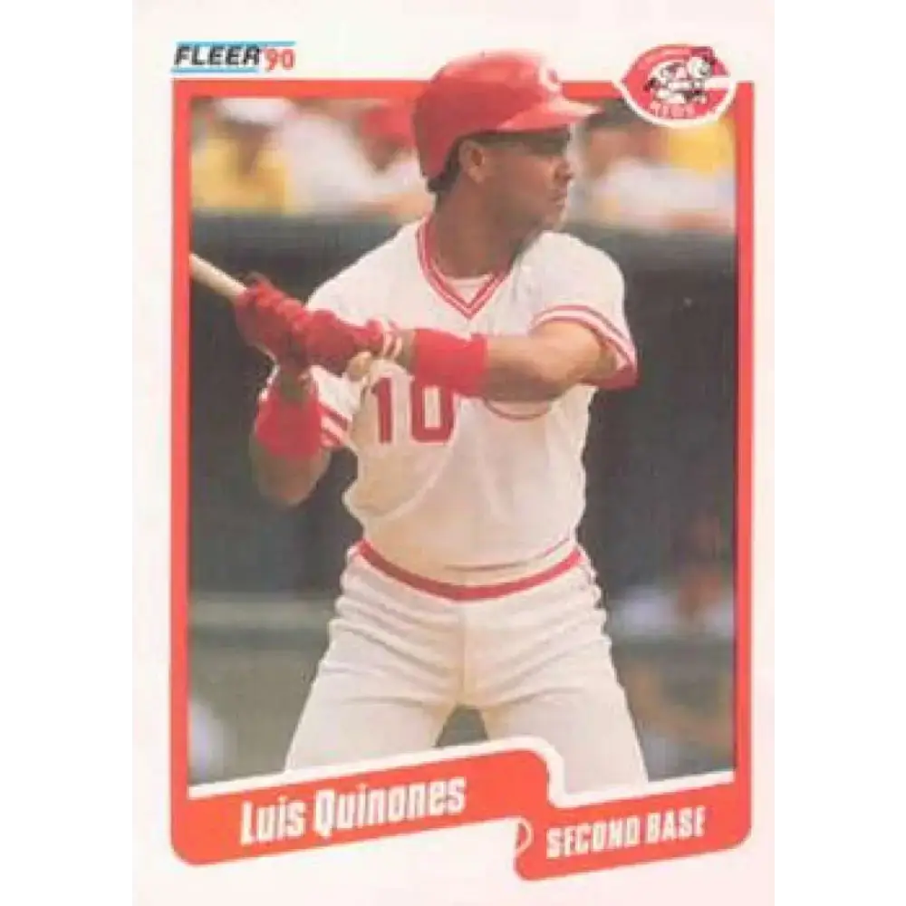 1990 Fleer #428 Luis Quinones UER NM-MT Cincinnati Reds Baseball Card - Baseball Card Single