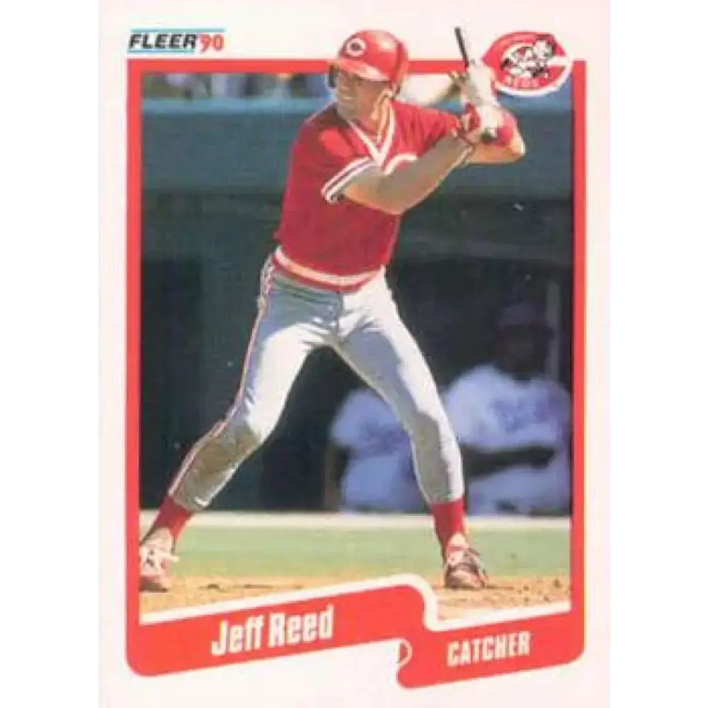 1990 Fleer #429 Jeff Reed NM-MT Cincinnati Reds Baseball Card - Baseball Card Single