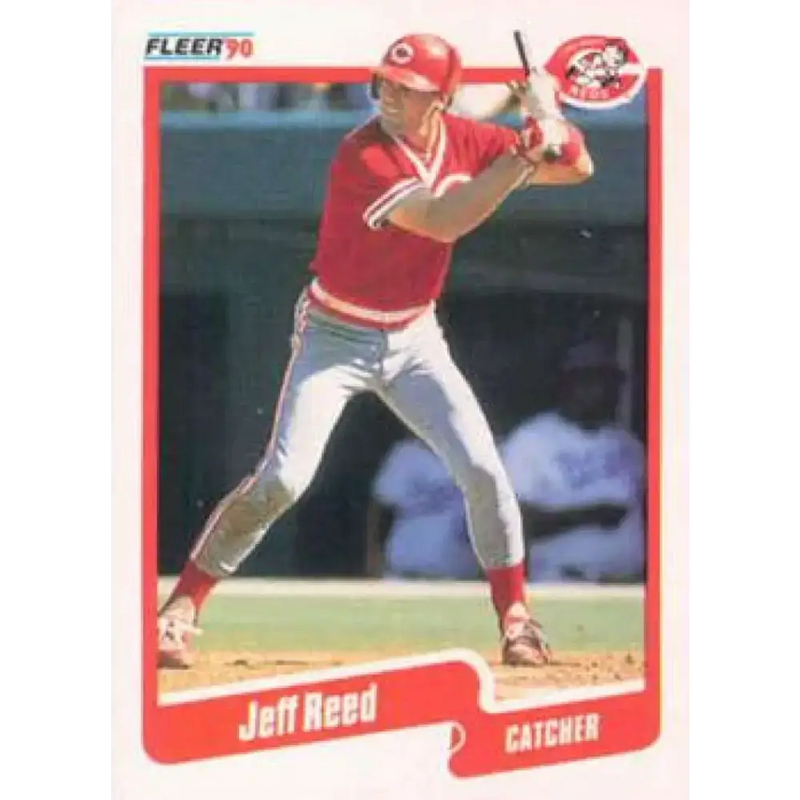 1990 Fleer #429 Jeff Reed NM-MT Cincinnati Reds Baseball Card - Baseball Card Single