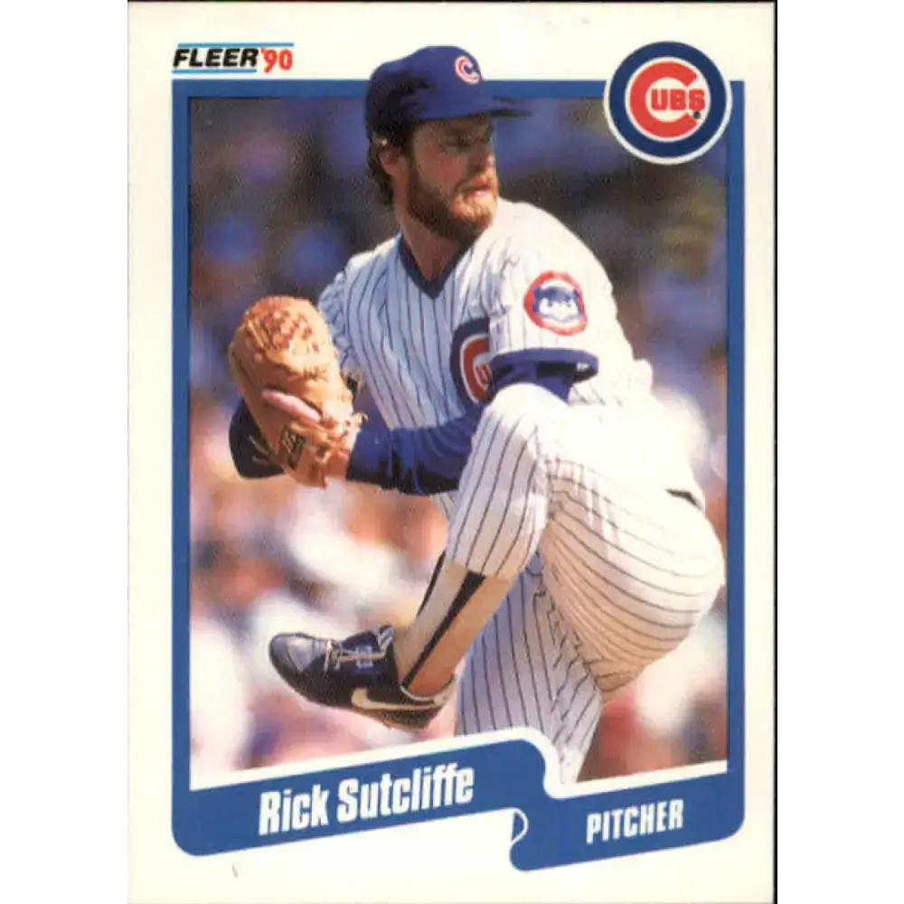 1990 Fleer #43 Rick Sutcliffe NM-MT Chicago Cubs Baseball Card - Baseball Card Single