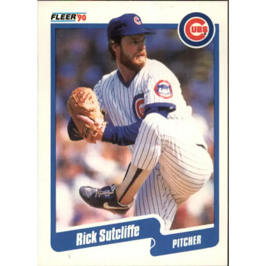 1990 Fleer #43 Rick Sutcliffe NM-MT Chicago Cubs Baseball Card - Baseball Card Single