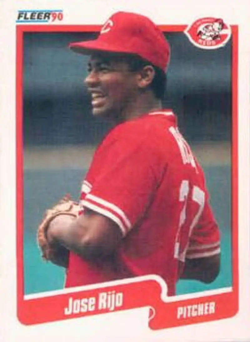1990 Fleer #430 Jose Rijo NM-MT Cincinnati Reds Baseball Card - Baseball Card Single