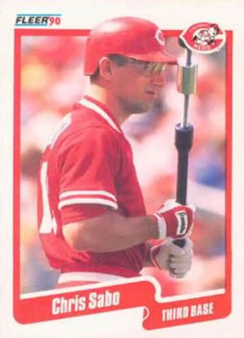 1990 Fleer #433 Chris Sabo NM-MT Cincinnati Reds Baseball Card - Baseball Card Single