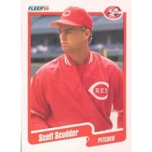 1990 Fleer #434 Scott Scudder NM-MT Cincinnati Reds Baseball Card - Baseball Card Single
