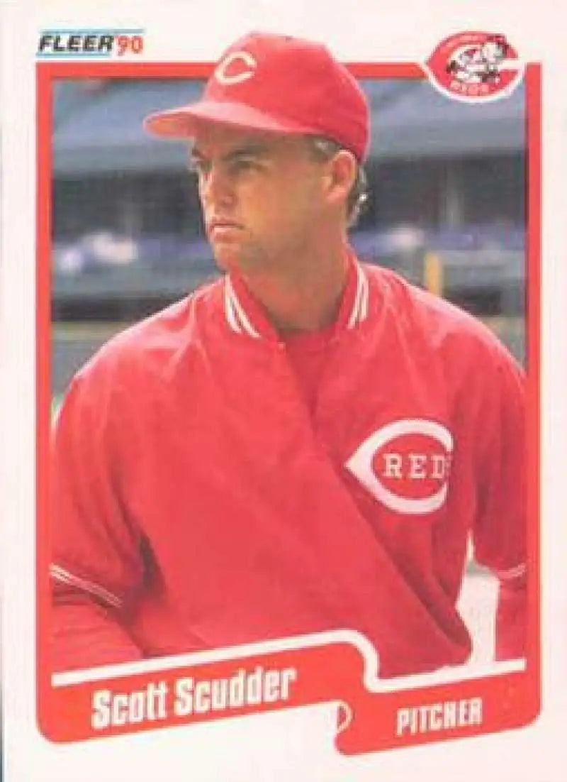 1990 Fleer #434 Scott Scudder NM-MT Cincinnati Reds Baseball Card - Baseball Card Single