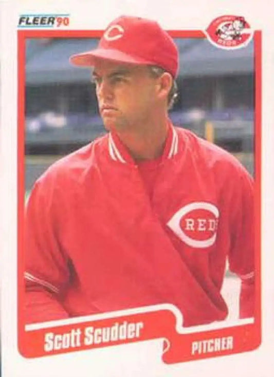 1990 Fleer #434 Scott Scudder NM-MT Cincinnati Reds Baseball Card - Baseball Card Single