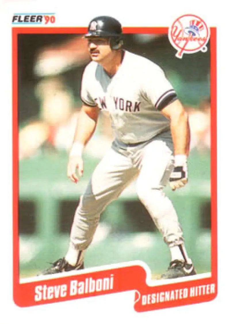 1990 Fleer #436 Steve Balboni NM-MT New York Yankees Baseball Card - Baseball Card Single