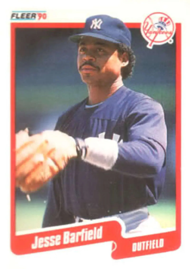 1990 Fleer #437 Jesse Barfield NM-MT New York Yankees Baseball Card - Baseball Card Single