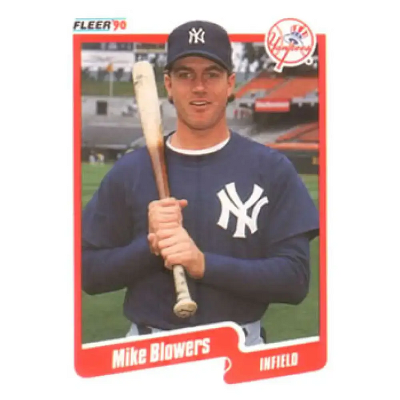 1990 Fleer #438 Mike Blowers NM-MT RC Rookie New York Yankees Baseball Card - Baseball Card Single