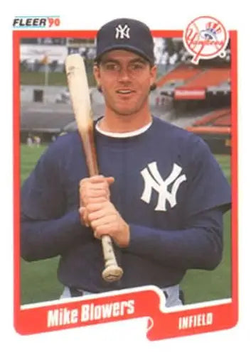 1990 Fleer #438 Mike Blowers NM-MT RC Rookie Yankees - Baseball Card Single