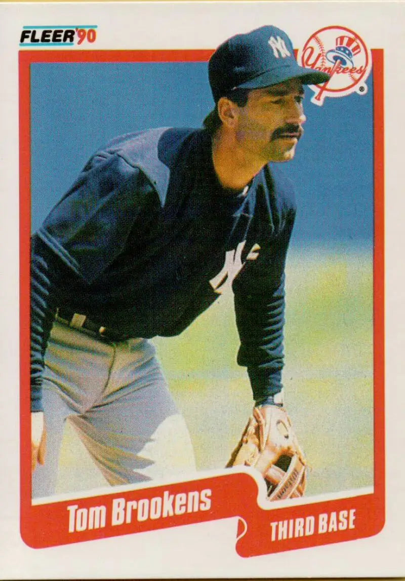1990 Fleer #439 Tom Brookens NM-MT New York Yankees Baseball Card - Baseball Card Single