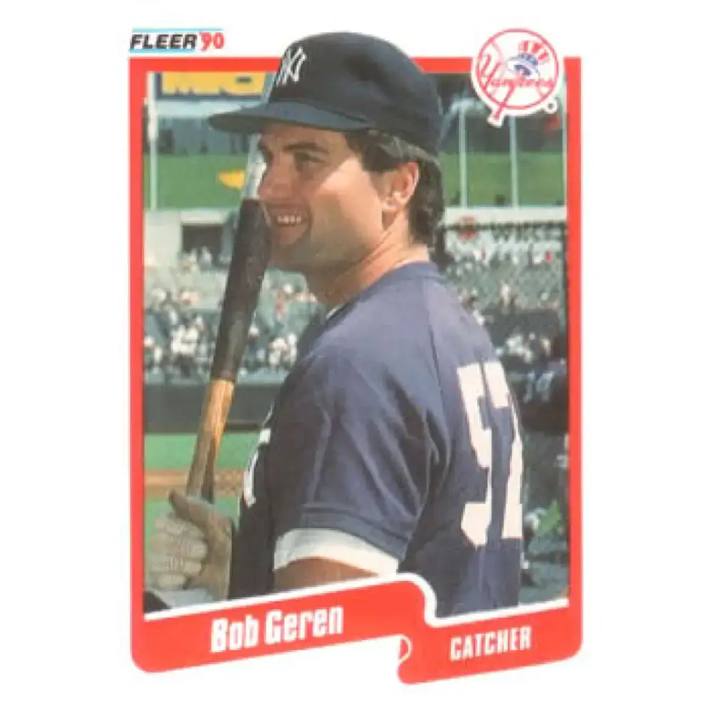 1990 Fleer #442 Bob Geren NM-MT New York Yankees Baseball Card - Baseball Card Single