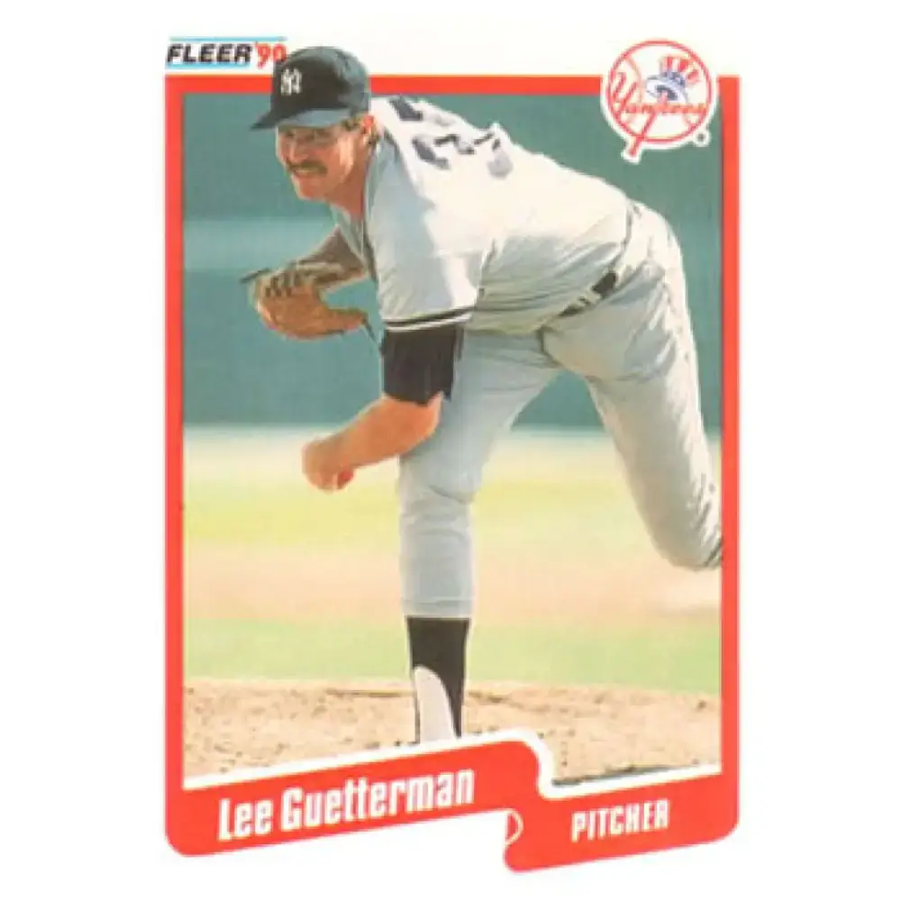 1990 Fleer #443 Lee Guetterman NM-MT New York Yankees Baseball Card - Baseball Card Single