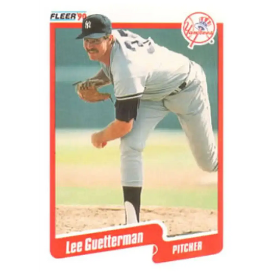 1990 Fleer #443 Lee Guetterman NM-MT New York Yankees Baseball Card - Baseball Card Single